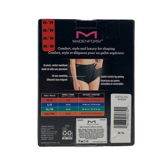 Maidenform Women's Tummy Toning Briefs | 4 Pairs | Multicolour | Size Medium - Picture 2 of 2